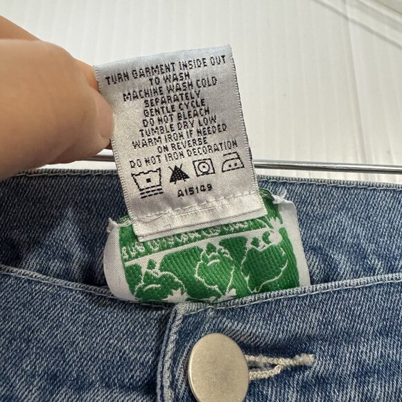 Vintage Quaker Factory Jeans Sz 24W Women’s Cherry Embroidery Print High Rise - Picture 6 of 15